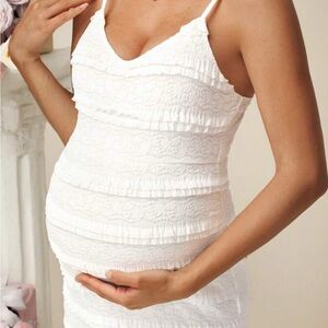 White Lace Maternity Dress